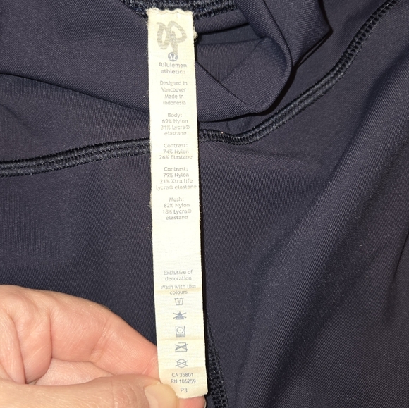 Lululemon Capris Navy Blue Leggings Women's Size 4 - Picture 5 of 6